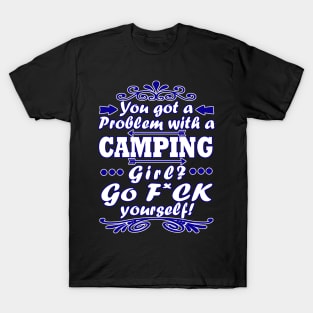 Camping caravans family camp girls women T-Shirt